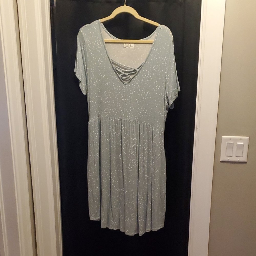 Maurices Light Blue Polka Dot Top